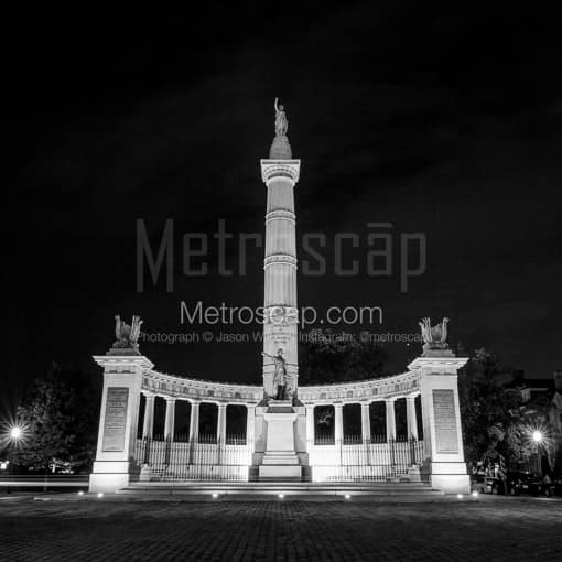Richmond Black and White Photos of The Jefferson Davis Memorial on Monument Drive The Jefferson Davis Memorial on Monument Drive -- Richmond Black and White Photos