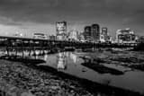 Horizontal Richmond Virginia Skyline at Dusk black and white Photos