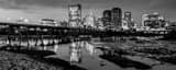 Panoramic Richmond Virginia Skyline at Dusk black and white Photos
