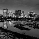 Square Richmond Virginia Skyline at Dusk black and white Photos