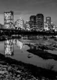 Vertical Richmond Virginia Skyline at Dusk black and white Photos