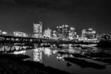Horizontal The Richmond Skyline at Night over the James River black and white Photos