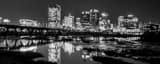 Panoramic The Richmond Skyline at Night over the James River black and white Photos