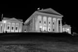 Horizontal The Virginia Statehouse at Night black and white Photos