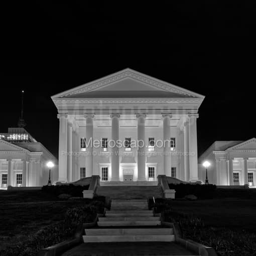 The Virginia Statehouse -- Richmond Black and White Photos