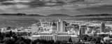 Panoramic Downtown Salt Lake City from Ensign Peak black and white Pictures