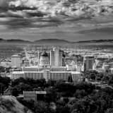 Square Downtown Salt Lake City from Ensign Peak black and white Pictures