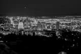 Horizontal The Salt Lake City Skyline at Night black and white Pictures