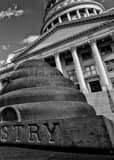 Vertical The Industry Beehives at the Utah Capitol black and white Pictures