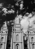 Vertical The Mormon Temple black and white Pictures