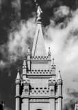 Vertical The Mormon Temple black and white Pictures