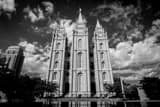 Horizontal The Mormon Temple and Reflecting Pool black and white Pictures