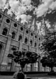 Vertical The Northern Side of the LDS Temple black and white Pictures