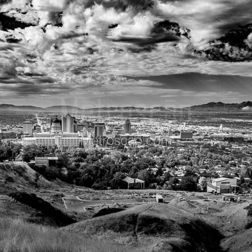The Salt Lake City Valley -- Salt Lake City Black and White Photography