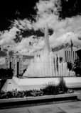 Vertical The Fountain in Temple Square black and white Pictures