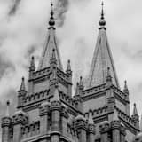 Square The Top of the LDS Temple black and white Pictures