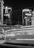 Vertical A UTA TRAX Train on Main black and white Pictures