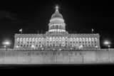 Horizontal The Utah Capitol Building at Night black and white Pictures