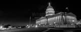 Panoramic The Utah Capitol Building at Night black and white Pictures