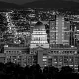 Square The Utah Capitol Building at Night black and white Pictures