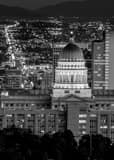 Vertical The Utah Capitol Building at Night black and white Pictures