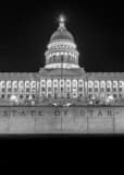Vertical The Utah Capitol Building at Night black and white Pictures