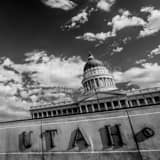 Square The Utah State Capitol black and white Pictures