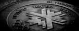 Panoramic An Olympics Manhole Cover black and white Pictures