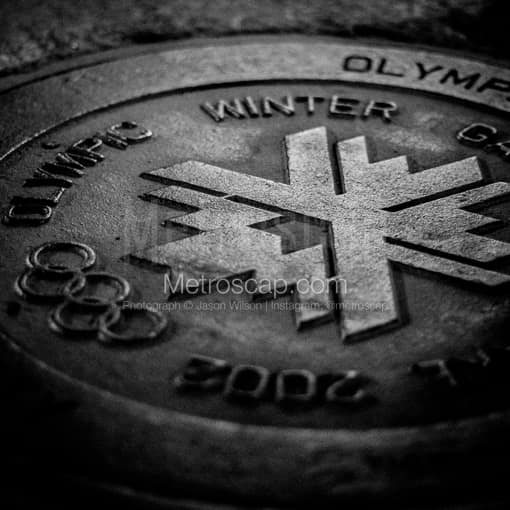 An Olympics Manhole Cover -- Salt Lake City Black and White Photography