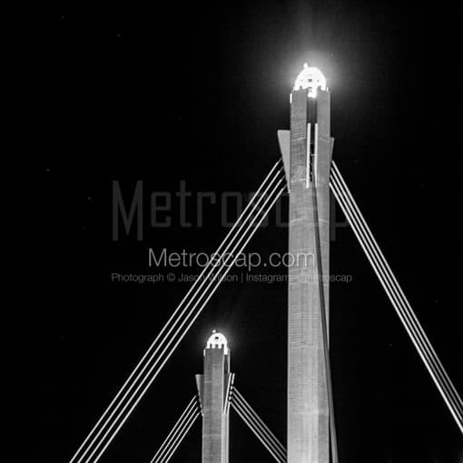 The Alamodome Spires -- San Antonio Black and White Photos
