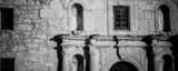 Panoramic Close Up of the Alamo in Late Afternoon black and white Photos