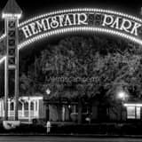 Square Hemisfair Park at Night black and white Photos