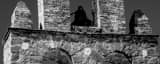 Panoramic Mission San Francisco de la Espada black and white Photos