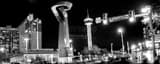 Panoramic Pedestrians Cross East Commerce Street black and white Photos