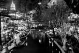 Horizontal An Overhead View of River Walk black and white Photos