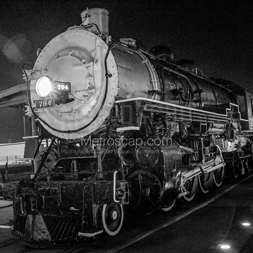An Old Steam Engine Train -- San Antonio Black and White Photos
