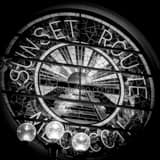 Square The Sunset Route Train Station Stained Glass black and white Photos