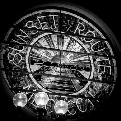 The Sunset Route Train Station Stained Glass -- San Antonio Black and White Photos