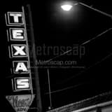 Square The Texas Neon Advertising Sign black and white Photos