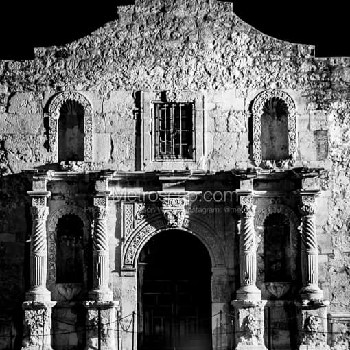 The Alamo Facade -- San Antonio Black and White Photos