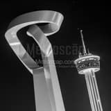 Square The Torch of Friendship and Tower of the Americas black and white Photos
