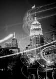 Vertical Fun With Light and the Tower Life Building black and white Photos
