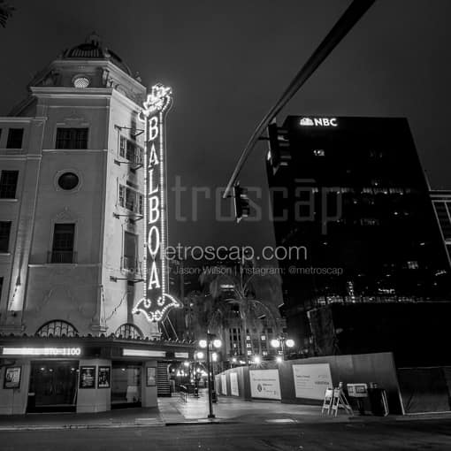 The Balboa Theater in Downtown San Diego -- San Diego Black and White Photos