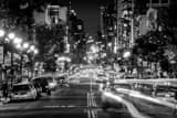 Horizontal Taxi Cabs on Fifth Street in the Gaslamp Quarter Framed Photos