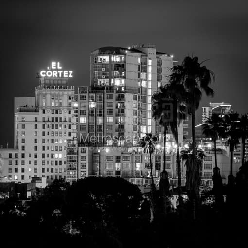 The El Cortez Apartment Hotel in Downtown San Diego -- San Diego Black and White Photos
