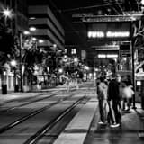 Square The Fifth Avenue Blue Line Station in San Diego black and white Pictures
