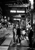 Vertical The Fifth Avenue Blue Line Station in San Diego black and white Pictures