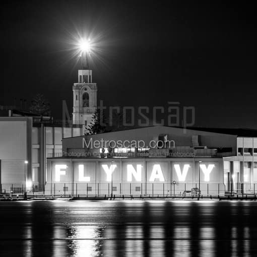 The Fly Navy Building in the San Diego Harbor -- San Diego Black and White Photos