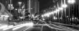 Panoramic San Diego Harbor Drive at Night black and white Pictures
