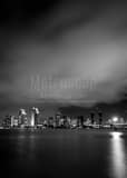 Vertical The San Diego Skyline and Harbor under a Layer of Fog black and white Pictures